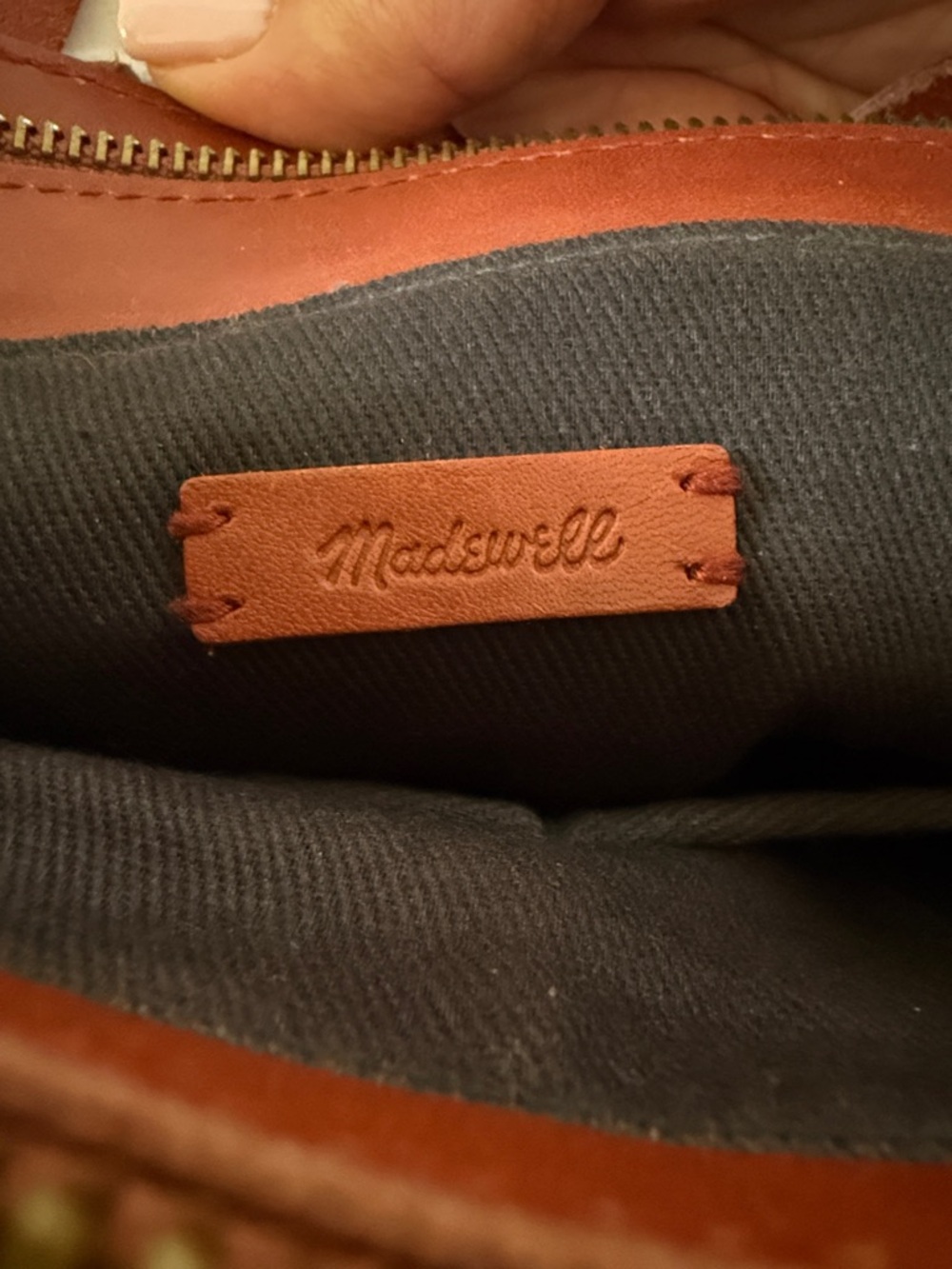 Madewell Women’s Leather small Tote Bag in Chestnut Brown - Picture 8 of 9
